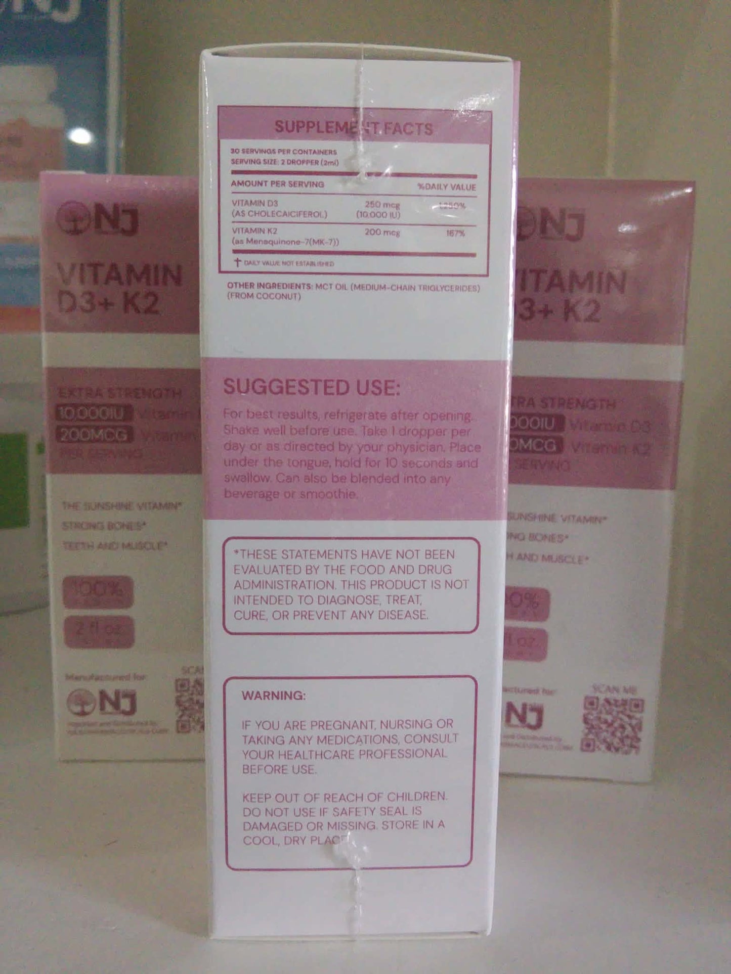 NAJU Vitamin D3 + K2 (Extra Strength) 10,000 IU Vitamin D3 and 200 mcg Vitamin K2