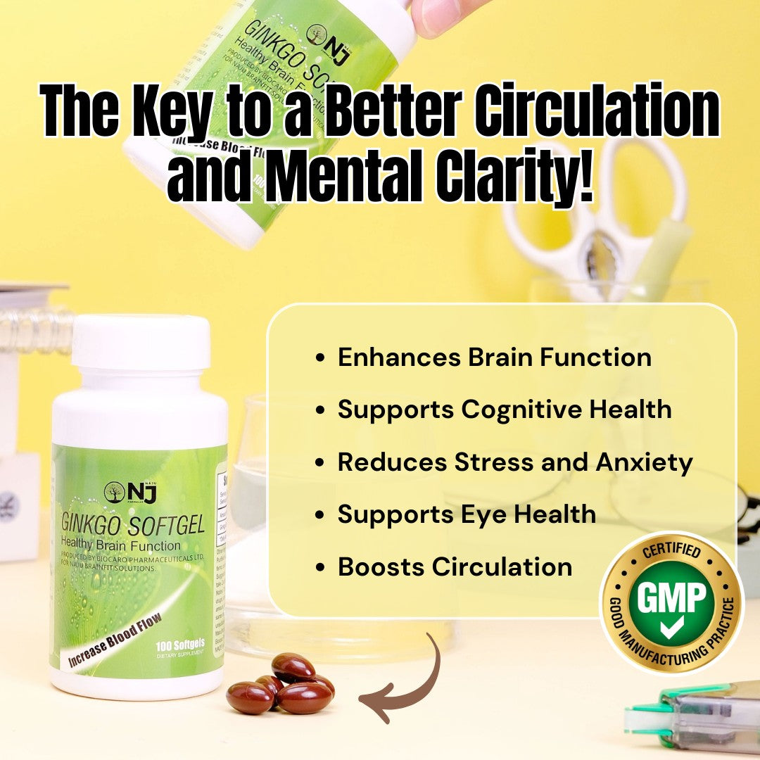 GINKGO SOFTGEL 100 SOFTGEL (NAJU) Improve memory, Concentration, and overall brain health