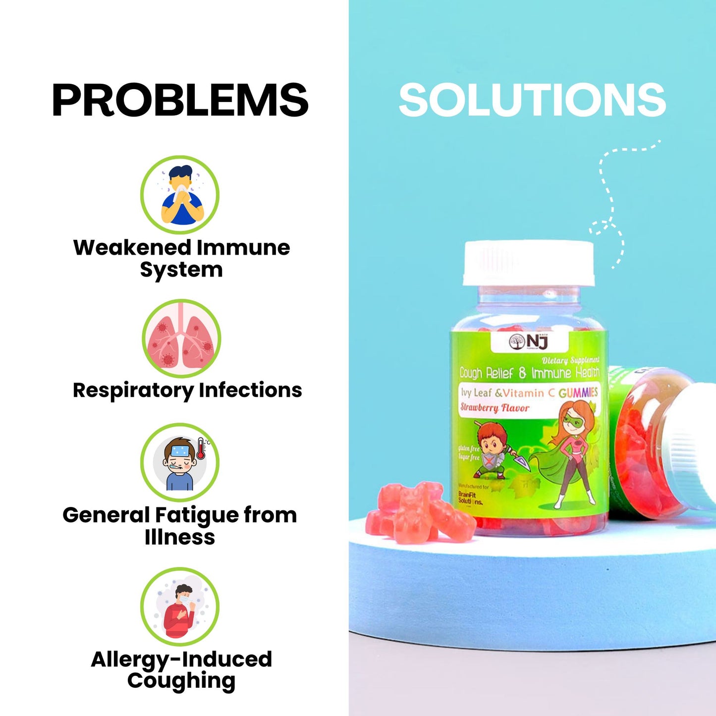 Cough Relief & Immune Health Gummies with Ivy Leaf & Vitamin C by NAJU