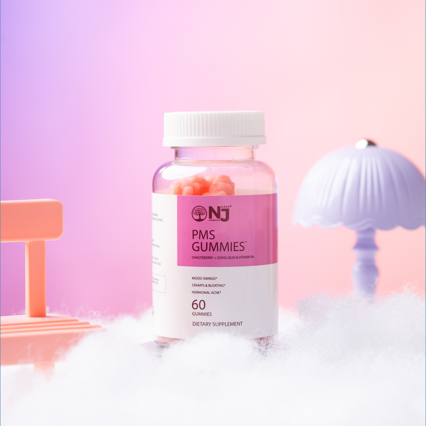 NAJU PMS Gummies – Chasteberry + Dong Quai + Vitamin B6 Blend