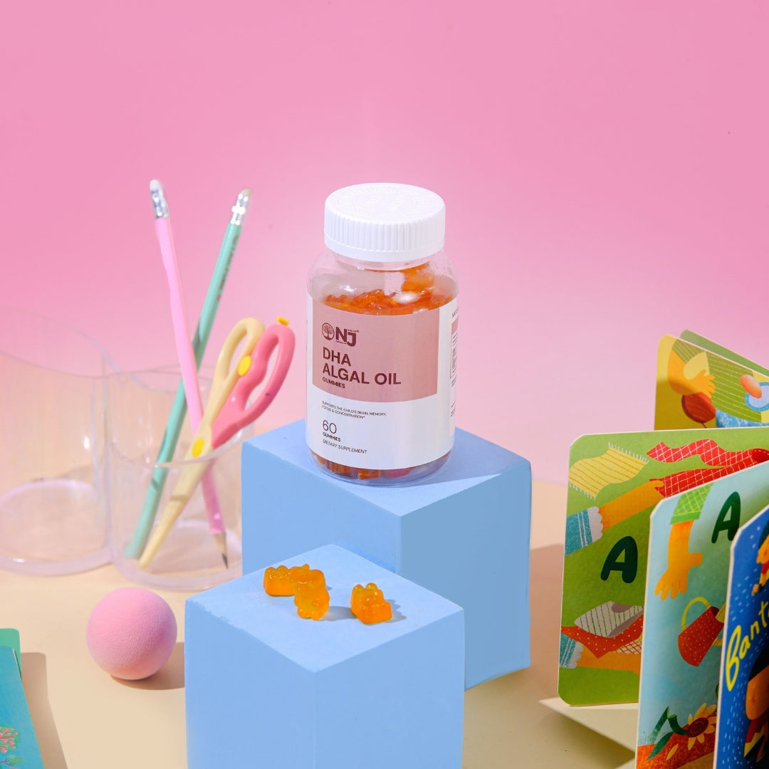 NAJU DHA Algae Oil β Plant-Based Omega-3 Supplement for Kids (60 Gummies)