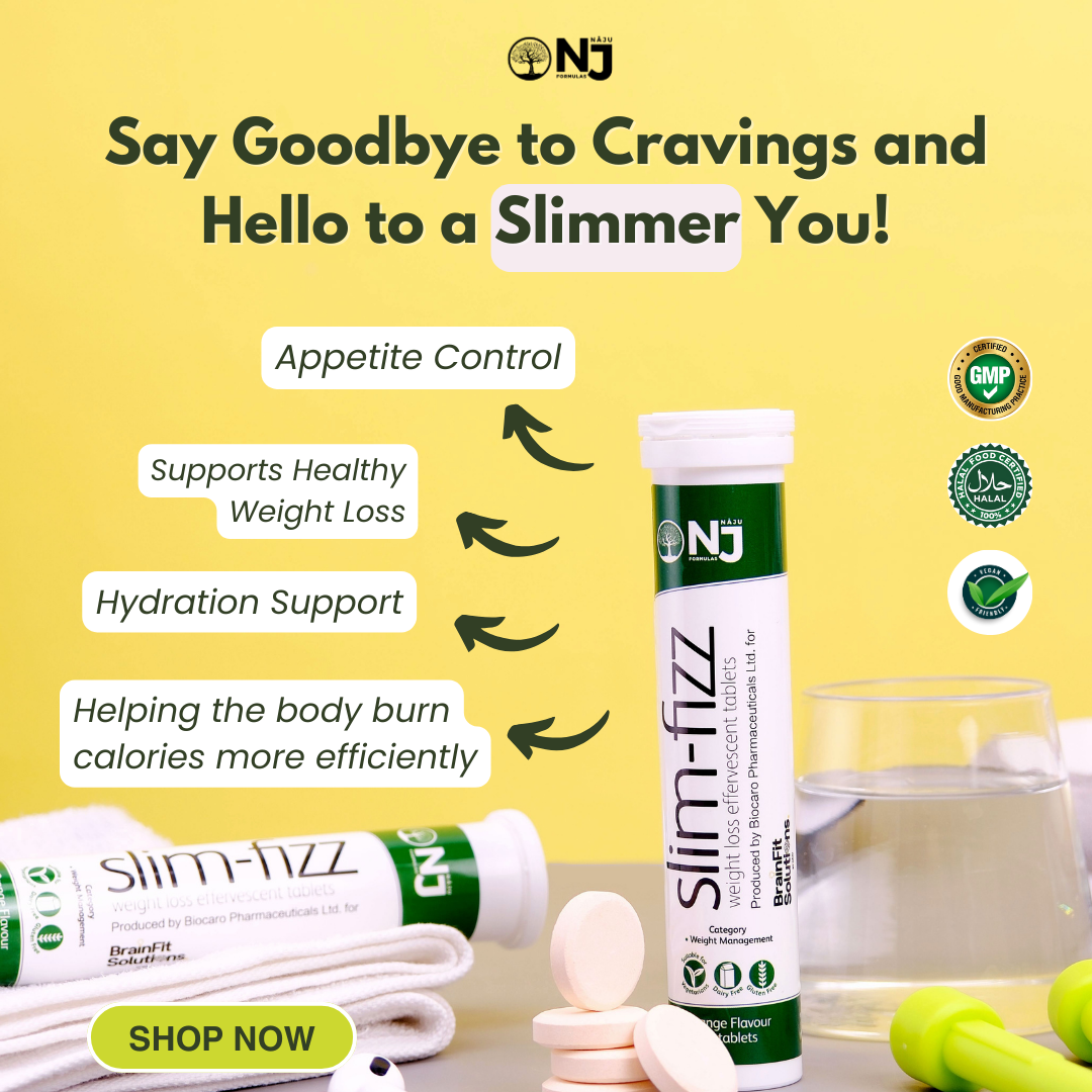 Slim Fizz Effervescent Tablets for Weight Loss, Boost metabolism, Suppress appetite with Glucomannan by Naju Formulas
