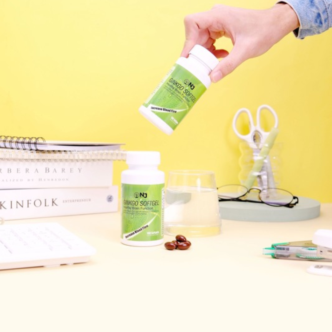 GINKGO SOFTGEL 100 SOFTGEL (NAJU) Improve memory, Concentration, and overall brain health