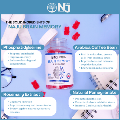 Brain Performance Support, Memory & Focus with Arabica Coffee Bean&Phosphatidylserine by NAJU Formulas