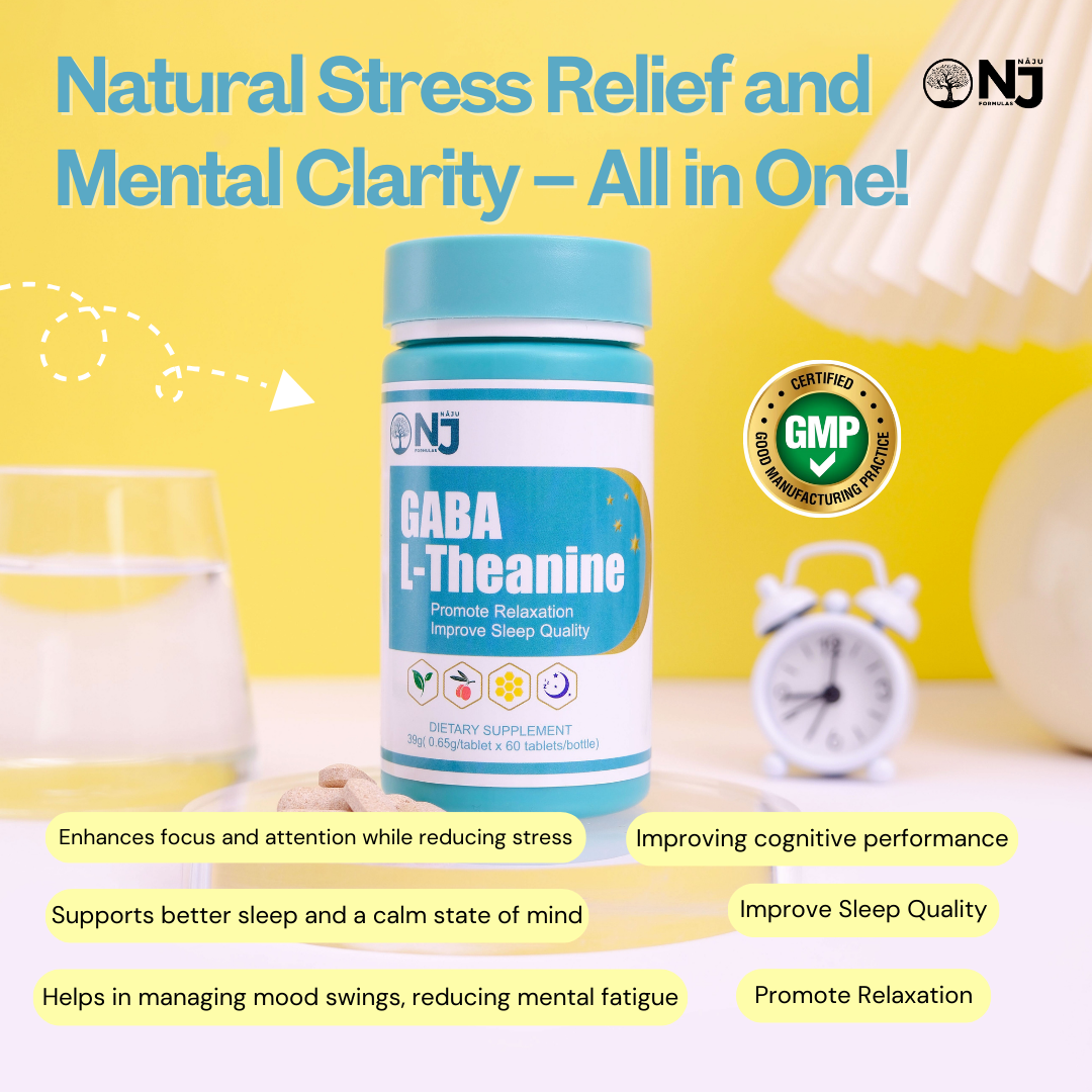 Gaba L-Theanine (NAJU) Boost your focus and Concentration, Improve cognitive function and reduce stress, Promote Relaxation, Improve sleep quality