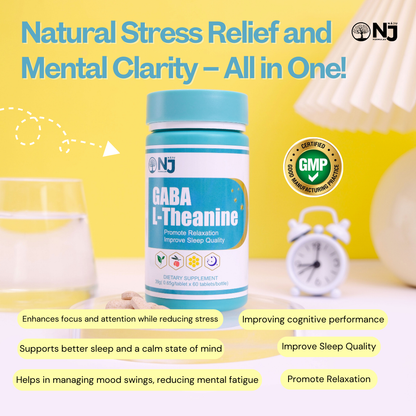 Gaba L-Theanine (NAJU) Boost your focus and Concentration, Improve cognitive function and reduce stress, Promote Relaxation, Improve sleep quality
