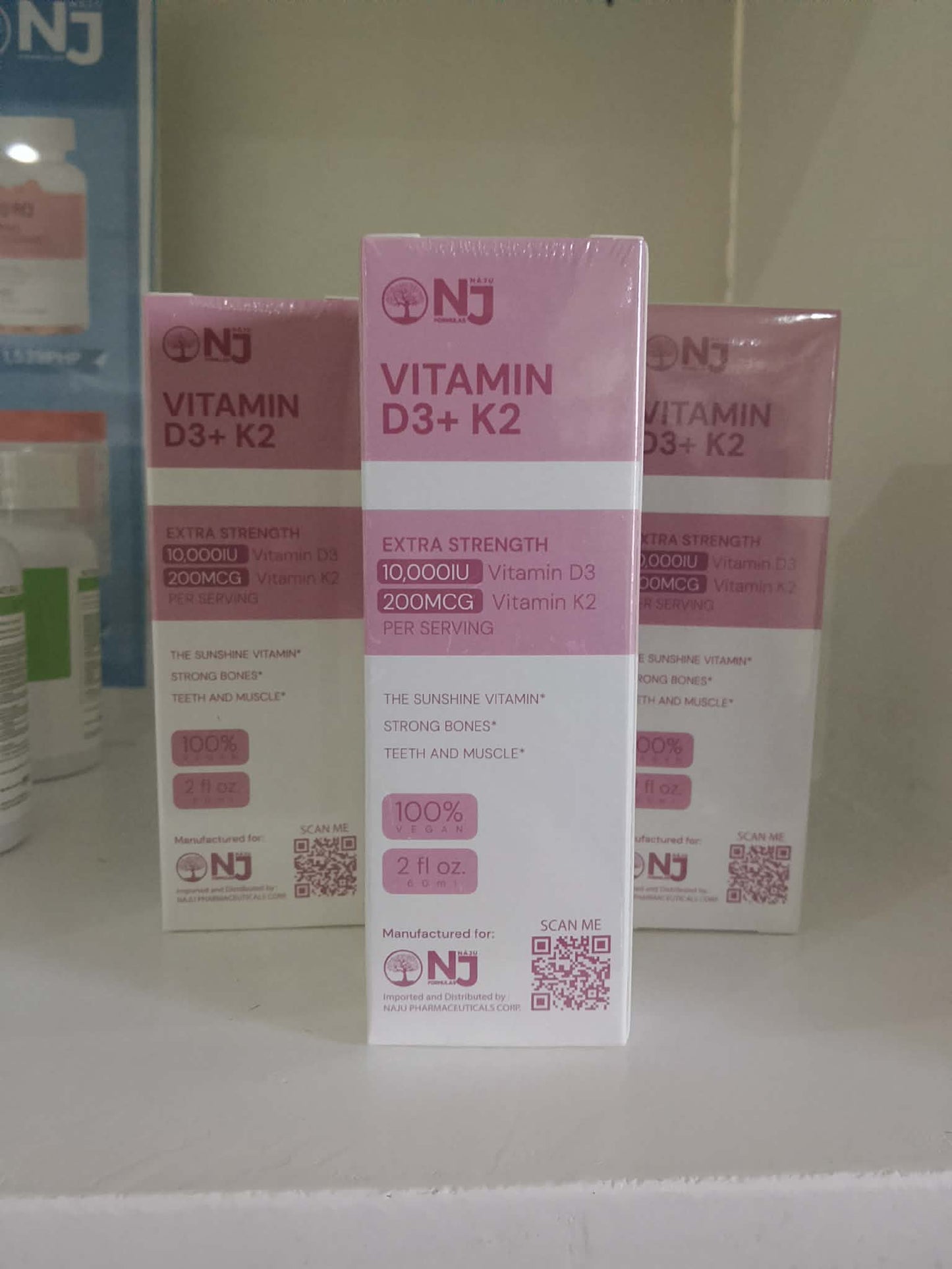 NAJU Vitamin D3 + K2 (Extra Strength) 10,000 IU Vitamin D3 and 200 mcg Vitamin K2