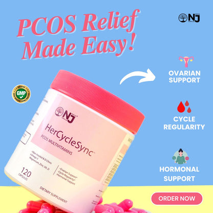 Naju HerCycleSync +Myo-Inositol & D-Chiro Inositol + Omega 3 (PCOS Multivitamins)