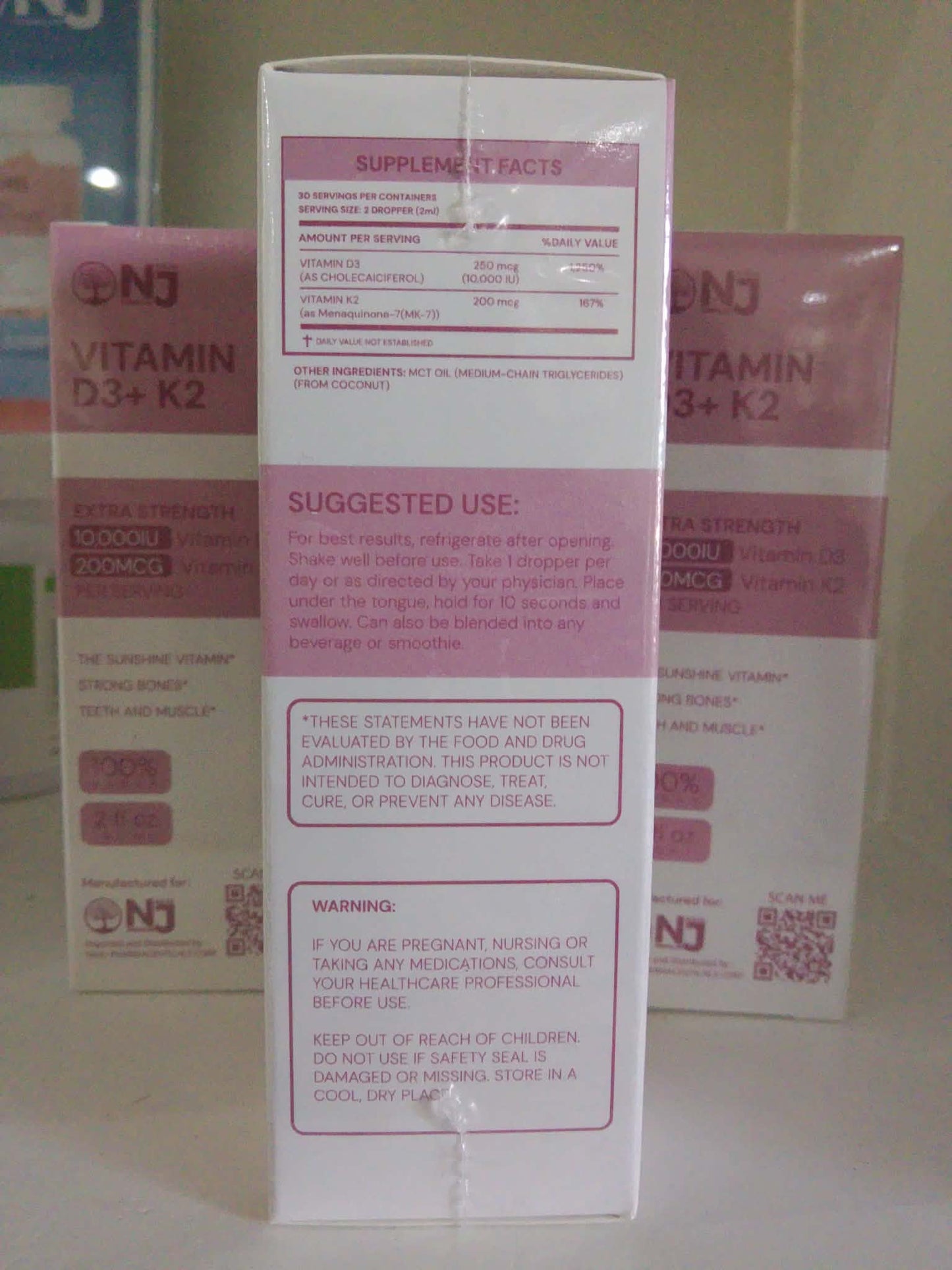 NAJU Vitamin D3 + K2 (Extra Strength) 10,000 IU Vitamin D3 and 200 mcg Vitamin K2