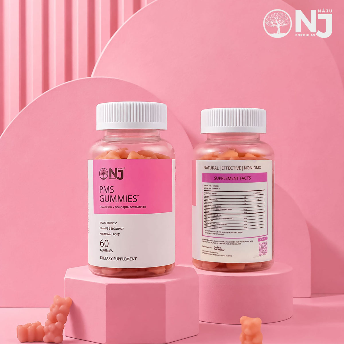 NAJU PMS Gummies – Chasteberry + Dong Quai + Vitamin B6 Blend