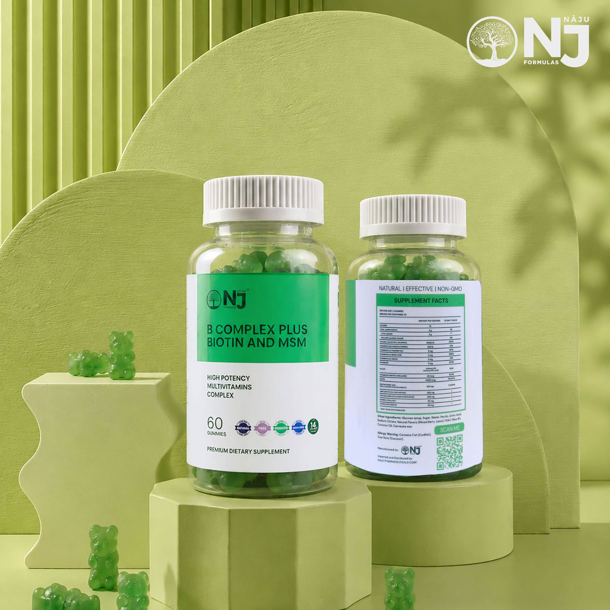 B-Complex Plus Biotin and MSM - High potency, multivitamins complex