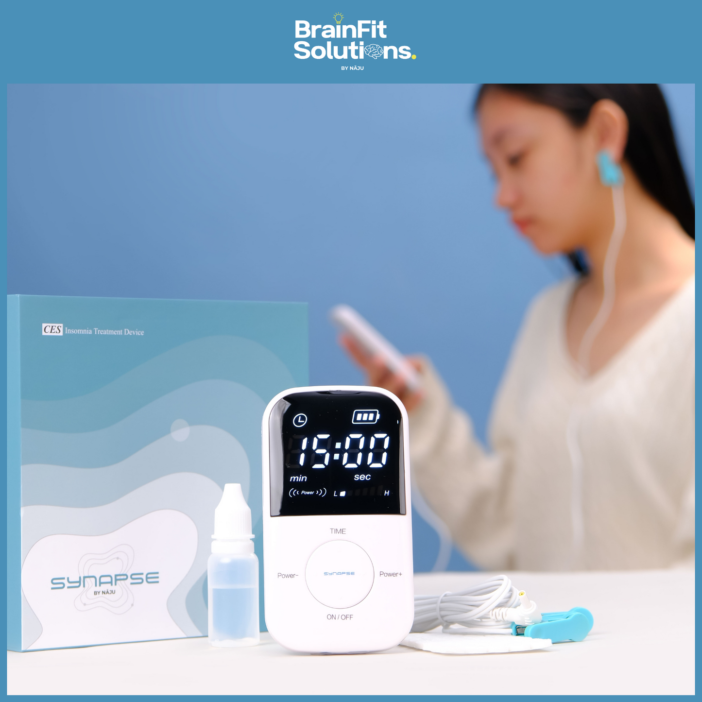Synapse Device CES Stimulate the brain and promote relaxation, Improved mood, and better sleep. Insomnia , Stress, Anxiety