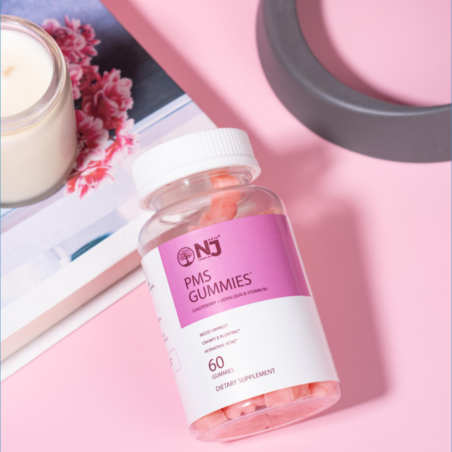 NAJU PMS Gummies – Chasteberry + Dong Quai + Vitamin B6 Blend