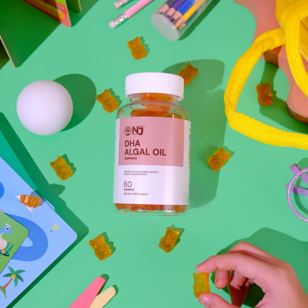 NAJU DHA Algae Oil – Plant-Based Omega-3 Supplement for Kids (60 Gummies)