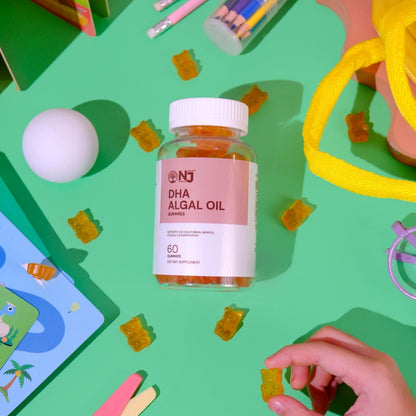 NAJU DHA Algae Oil – Plant-Based Omega-3 Supplement for Kids (60 Gummies)
