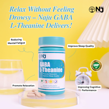 Gaba L-Theanine (NAJU) Boost your focus and Concentration, Improve cognitive function and reduce stress, Promote Relaxation, Improve sleep quality