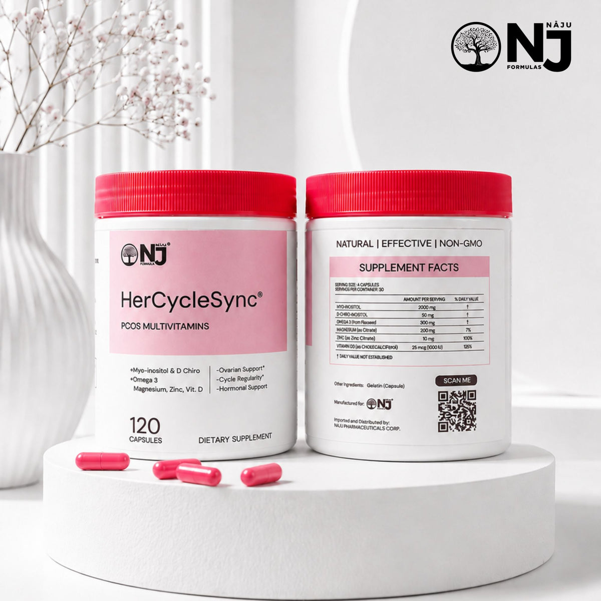Naju HerCycleSync – Women’s Multivitamin with Inositol, Omega-3 & Nutrient Blend