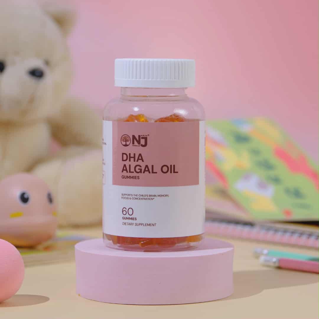 NAJU DHA Algae Oil – Plant-Based Omega-3 Supplement for Kids (60 Gummies)