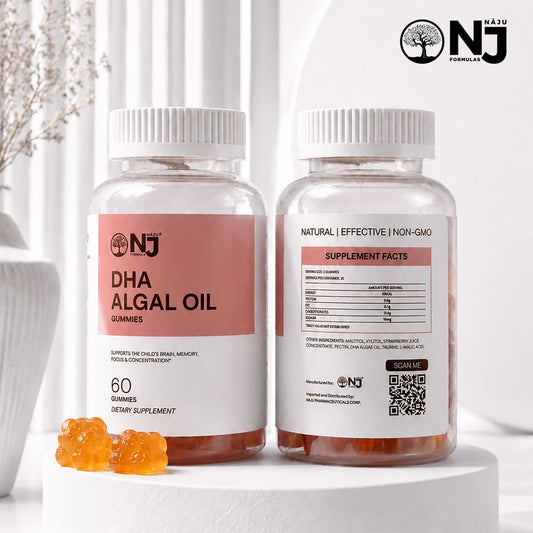 NAJU DHA Algae Oil – Plant-Based Omega-3 Supplement for Kids (60 Gummies)